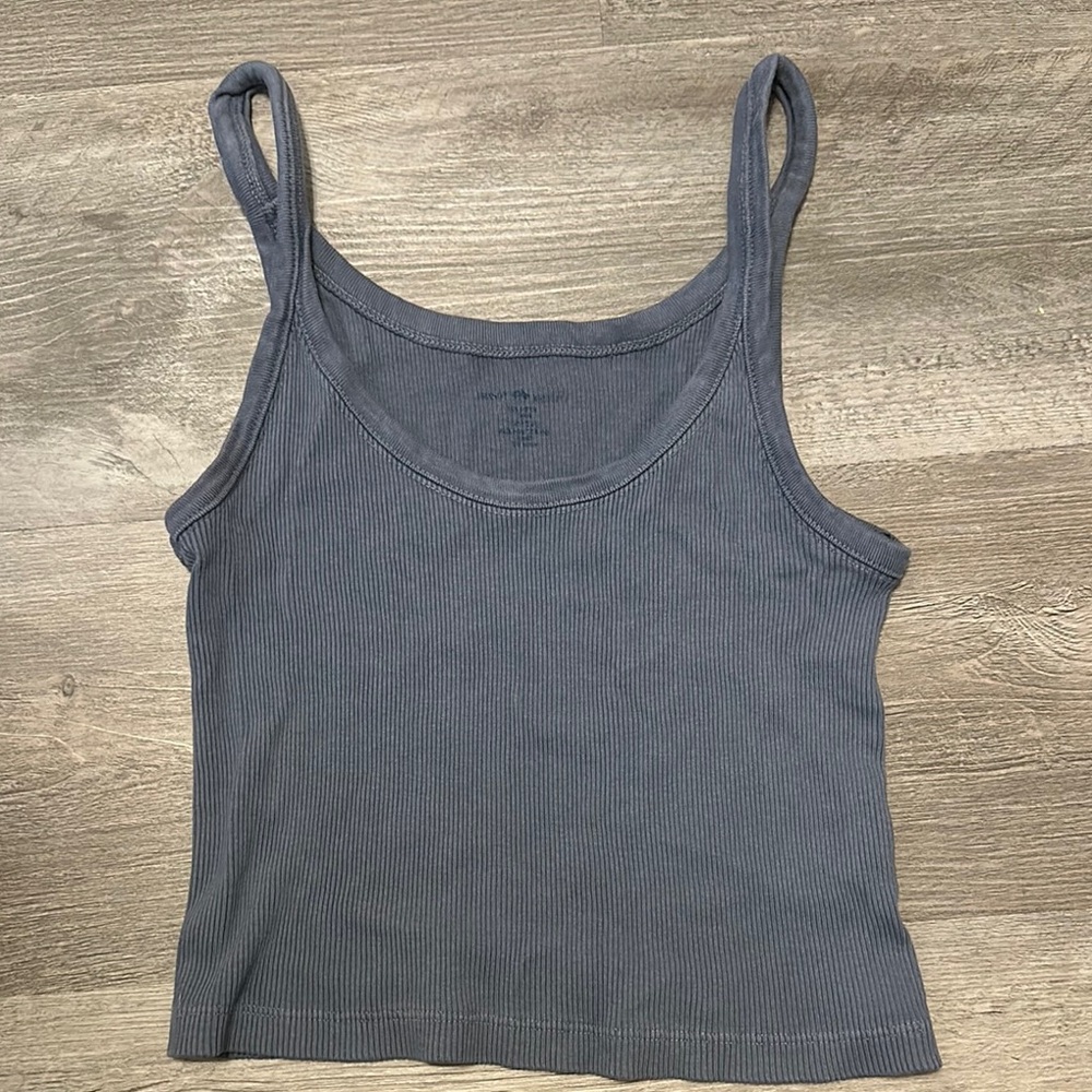 Brandy Melville Gray Fitted Crop Tank Top